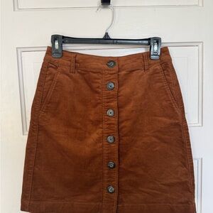 CAbi Toffee Brown Button-Front Mini Skirt
